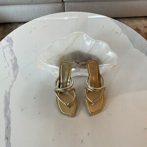 Jimmy Choo metallic gold strappy heel sandals size 36 1/2